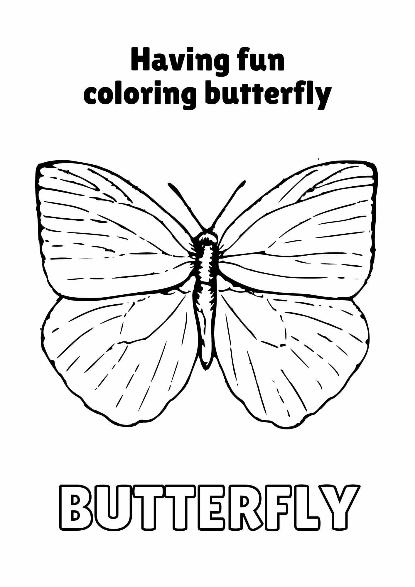 Black and White Playful Coloring Butterfly Worksheet